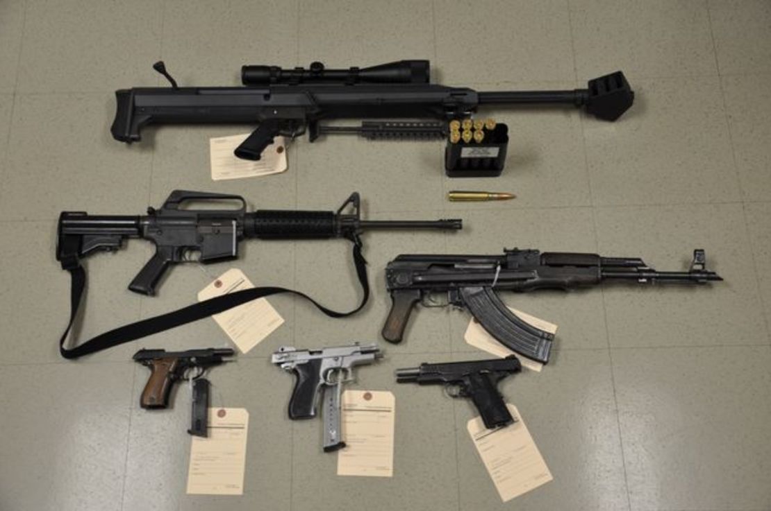The DEA drug operations also turn up guns. On top is a .50-caliber sniper rifle stolen from a Marine at Camp Lejeune.
