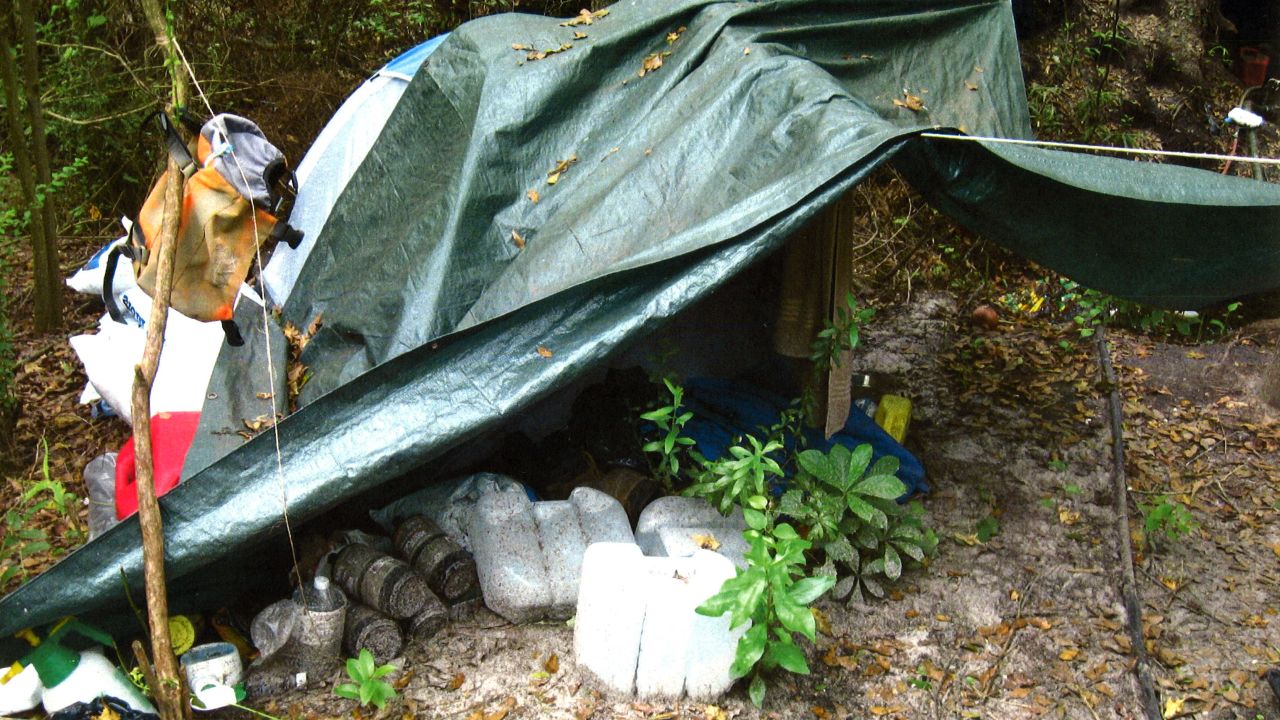 Bottled water, canned fuel and tarps suggested the marijuana encampment had been recently inhabited, the DEA says.