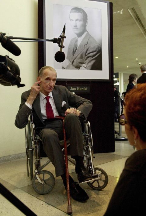 Jan Karski, the third and final posthumous recipient of the Medal of Freedom, served as an officer in the Polish Underground during World War II. Karski provided one of the first eyewitness accounts of the Holocaust to the world.  