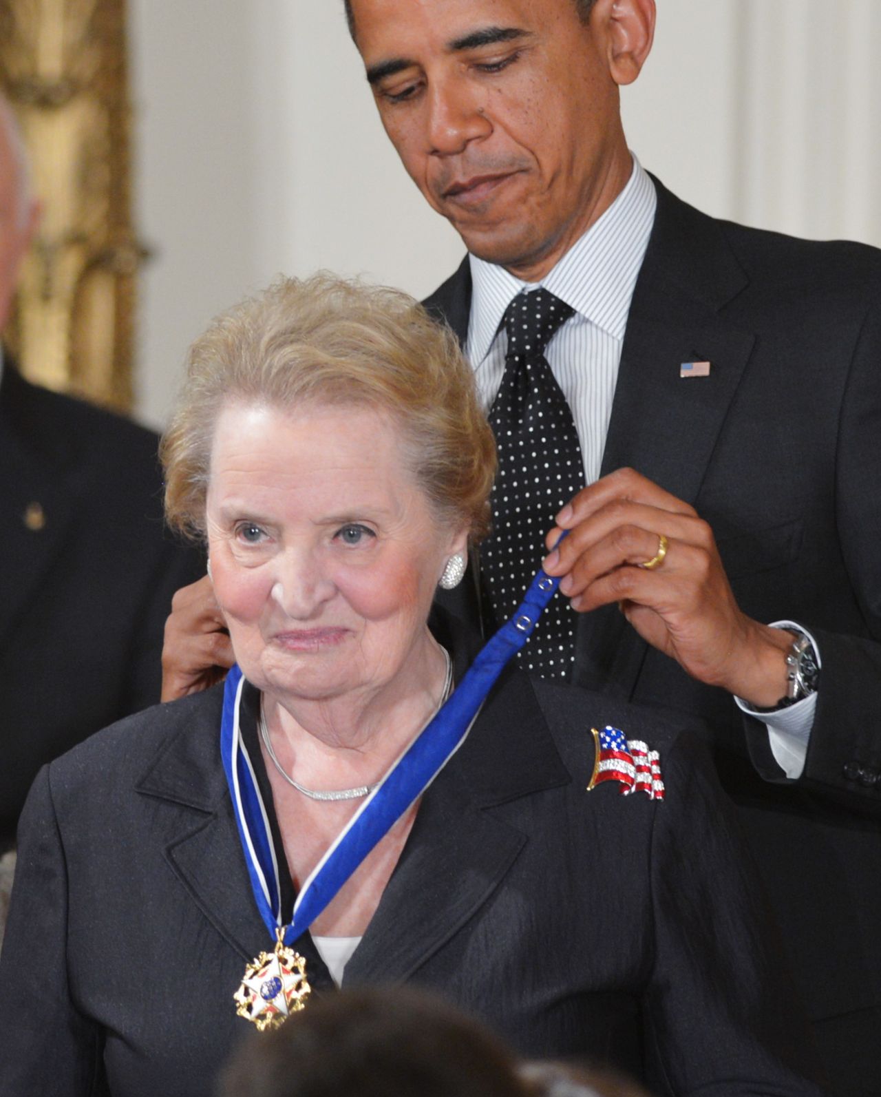 Madeleine Albright served as the first female U.S. secretary of state from 1997-2001 under President Bill Clinton. While in office, she worked to expand NATO and helped lead the alliance's campaign against terror and ethnic cleansing in the Balkans, pursued peace in the Middle East and Africa, sought to reduce the dangerous spread of nuclear weapons and was a champion of democracy, human rights and good governance across the globe.