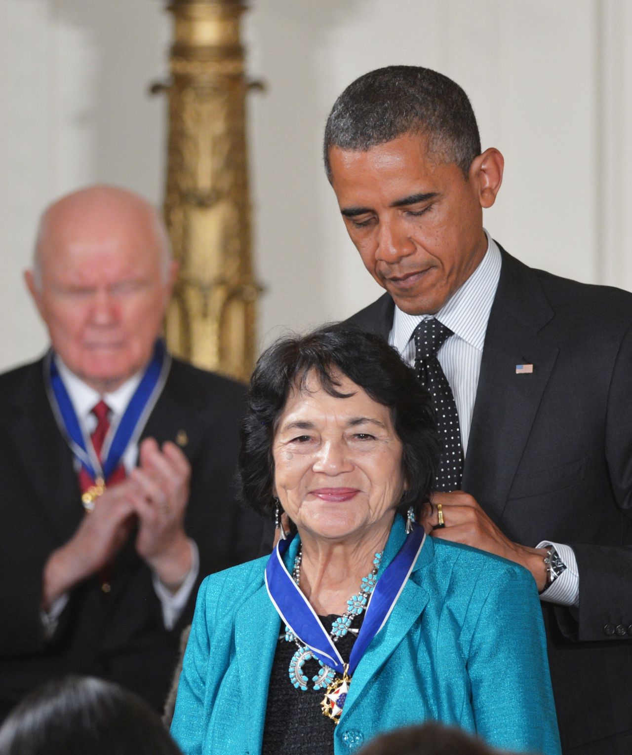 Dolores Huerta is a civil rights, workers and women's advocate. With Cesar Chavez, she co-founded the National Farmworkers Association in 1962, which later became the United Farm Workers of America. Huerta has served as a community activist and a political organizer and was influential in securing the passage of California's Agricultural Labor Relations Act of 1975 and disability insurance for farm workers in California.