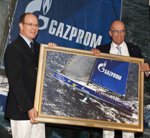 Igor Simcic (right) is the Slovenian businessman who founded the "Esimit" project in 1995. Here he is pictured with Prince Albert of Monaco receiving the "Yacht Club de Monaco" membership in 2011.