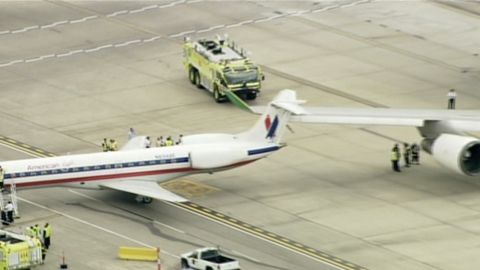 A Boeing 747 clipped the tail of a commuter plane carrying passengers yesterday at O'Hare airport in Chicago Tuesday. 