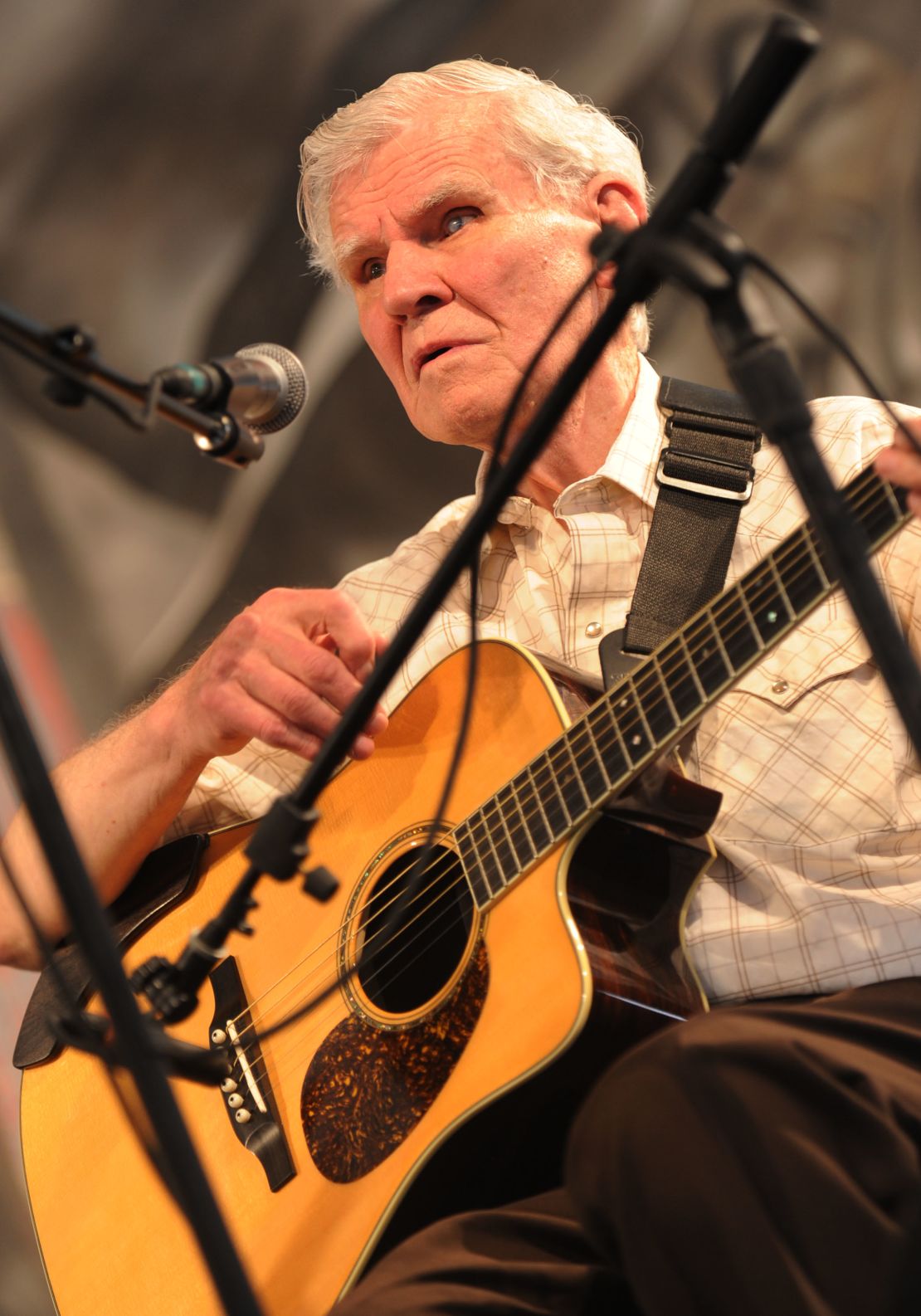 Performing here at the 2009 New Orleans Jazz Festival, the late Doc Watson helped put Gallagher Guitar Company on the map.