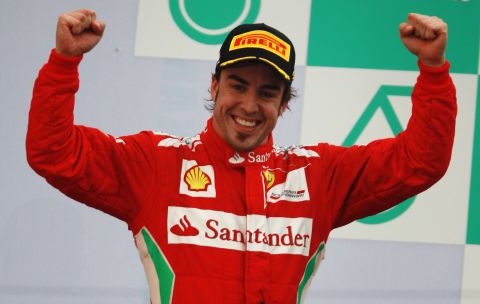 Two-time world champion Fernando Alonso overcame the early-season limitations of his Ferrari to win the rain-hit race in Malaysia in March. 