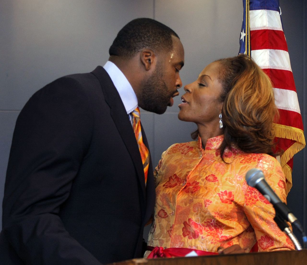 <strong>Kwame Kilpatrick is </strong>the former Detroit mayor who pleaded guilty to obstruction of justice after investigators showed text messages between him and his mistress involving sex that he said never happened. In response to her text about whether he missed her sexually, he replied: "<a href="http://www.freep.com/apps/pbcs.dll/article?AID=/20080124/NEWS05/801240414&theme=KILPATRICK082007 <http://www.freep.com/apps/pbcs.dll/article?AID=/20080124/NEWS05/801240414&theme=KILPATRICK082007" target="_blank" target="_blank">Hell yeah! You couldn't tell. I want some more</a>." In October 2013, Kilpatrick was sentenced to 28 years in prison after his conviction on two dozen federal charges, including racketeering, extortion and the filing of false tax returns. 