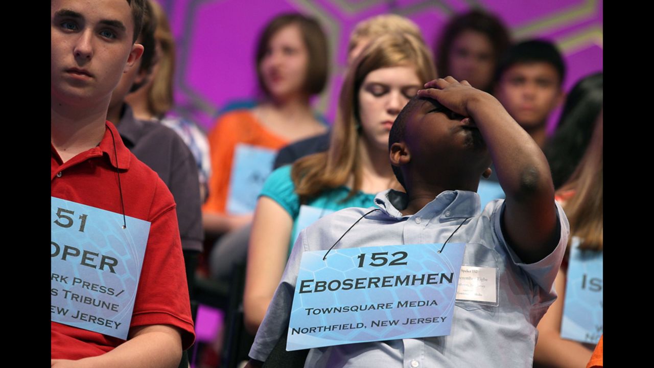 Spellers anxiously wait their turn during the third round. There were 278 spellers in the 85th annual competition.