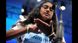 Snigdha Nandipati, 14, won the Scripps National Spelling Bee Thursday night by properly spelling "guetapens," which means an ambush snare or trap.