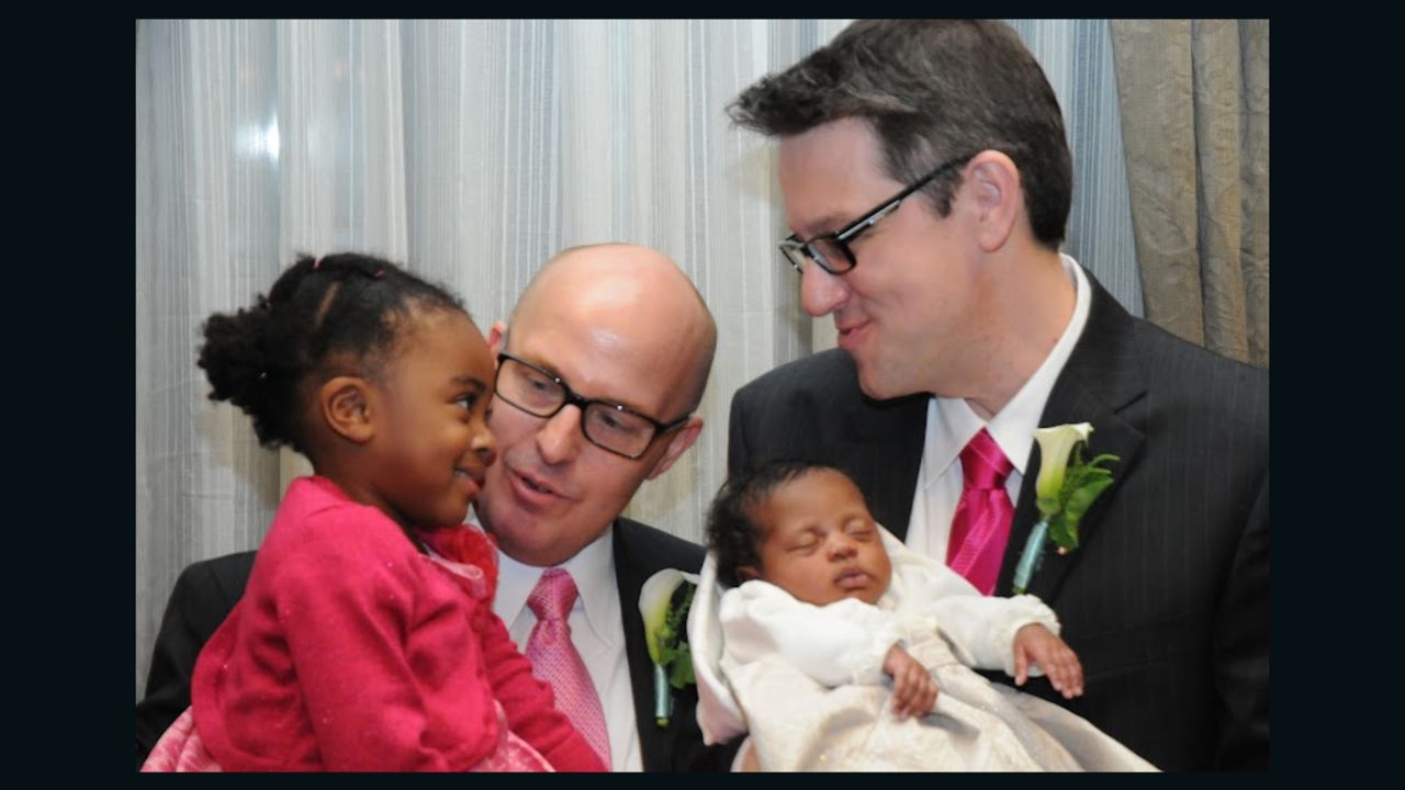 Sandis, left, and Brent Wright had their two daughters join them on their wedding day in February in Boston.