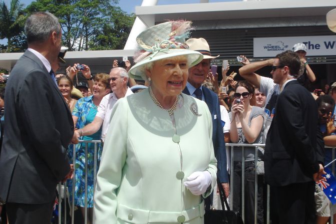 Britain's Queen Elizabeth II during a visit to Brisbane, Australia, October 24, 2011. This photo was taken by Chaleen Botha shortly after the monarch met her daughter, nine-year-old Tatum.