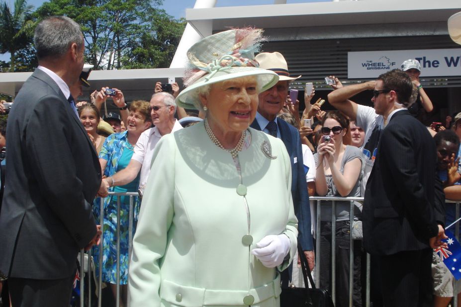 Britain's Queen Elizabeth II during a visit to Brisbane, Australia, October 24, 2011. This photo was taken by Chaleen Botha shortly after the monarch met her daughter, nine-year-old Tatum. 