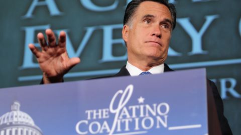  Mitt Romney addresses the Latino Coalition's 2012 Small Business Summit at the U.S. Chamber of Commerce on May 23.