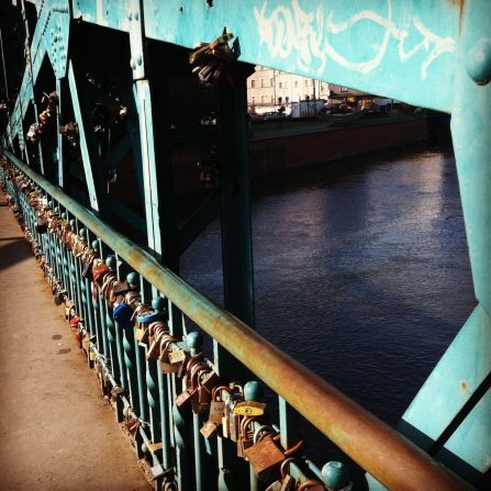 American student Caroline Summers took this image of the padlocks which have come to adorn Tumski Bridge in Wroclaw. Young romantics write their names on the locks before fastening them to the bridge and throwing the keys into the river as a sign of their enduring love.