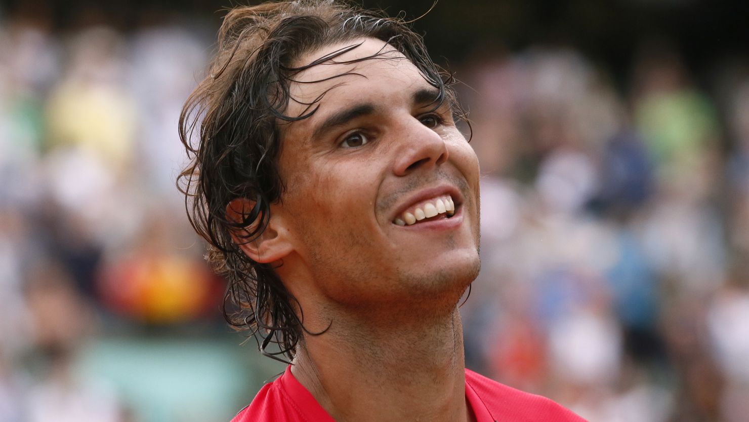 Rafael Nadal celebrates after beating Argentina's Eduardo Schwank in the third round at the Roland Garros on Saturday.