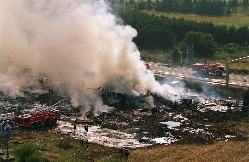 An Air France Concorde, en route to New York, crashed into a Paris hotel shortly after takeoff on July 25, 2000. All 109 passengers and crew members died. Four people on the ground were also killed.