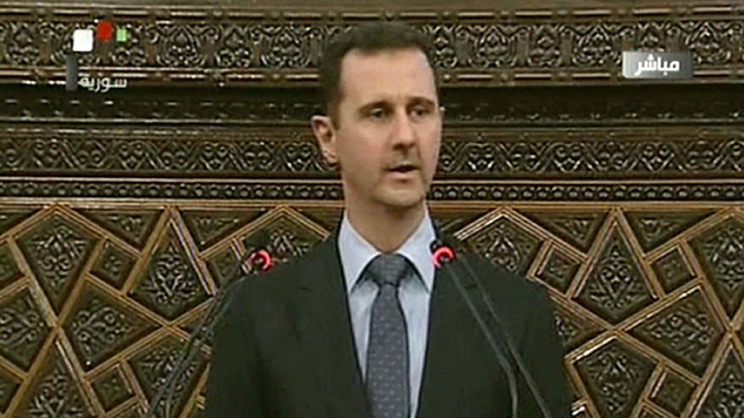 Syrian President Bashar al-Assad, pictured here on June 3, 2012, lambasted the Turkish Prime Minister for interfering in Syrian internal politics.