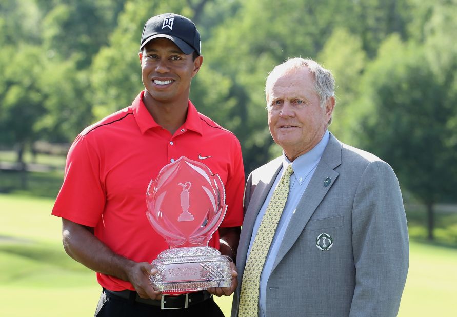 Nicklaus founded the PGA Tour's Memorial Tournament in 1976. It has been won a record five times by Tiger Woods, who is still chasing Nicklaus' milestone 18 major titles. Woods has been stuck on 14 since 2008. 