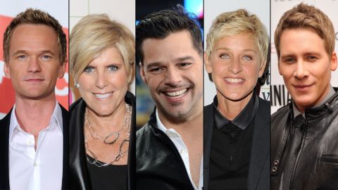 Some of Obama's prominent LGBT supporters include Neil Patrick Harris, Suze Orman, Ricky Martin, Ellen DeGeneres, and Dustin Lance Black.