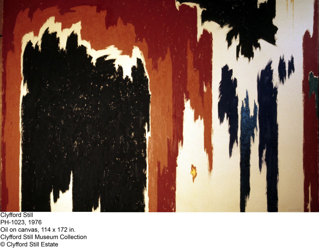 Toward the end of his career, Still's art started to become even more abstract -- objects lost their shape entirely, as seen in this 1976 work titled "PH-1023."