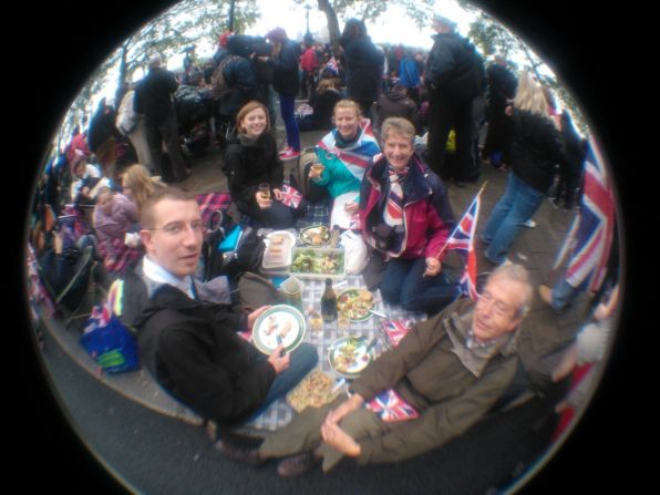 Kasialondon sent in this shot to iReport of their Diamond Jubilee celebrations including a jubilee street picnic in London.