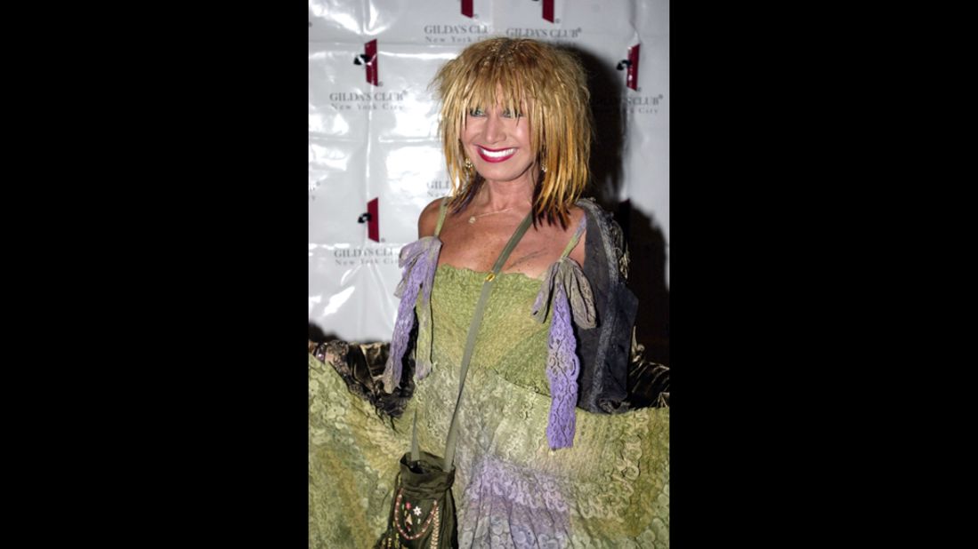 Breast cancer survivor Betsey Johnson at the Gilda's Club Comedy Gala in 2002. Gilda's Club helps breast cancer patients live with the disease.