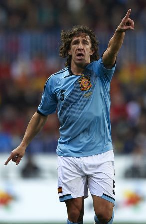 Defending champions Spain will be without injured defender Carles Puyol, pictured, and his Barcelona teammate David Villa -- La Roja's all-time leading scorer -- for the Euro 2012 finals.