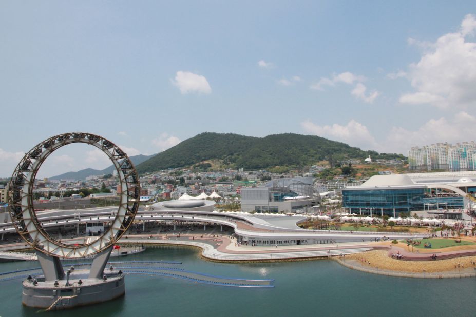 Korean architecture firm Samoo also designed 10 of the Expo's main buildings in Yeosu. The "Big-O" (left) is part of the nightly entertainment display. 