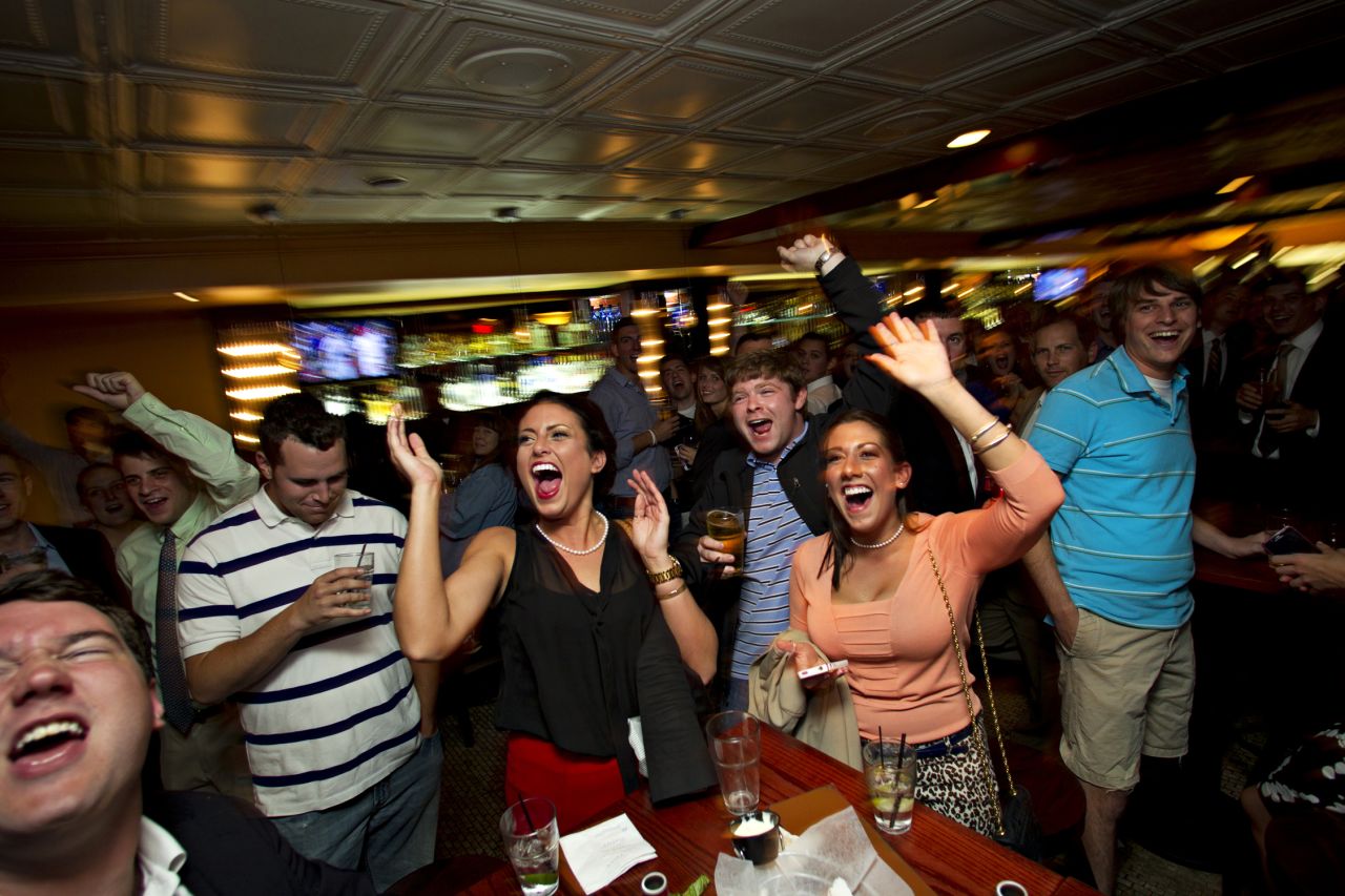 Walker supporters celebrate his victory Tuesday at Bullfeathers restaurant in Washington.
