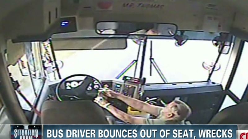 A school bus driver not wearing his seat belt has a crash. | CNN