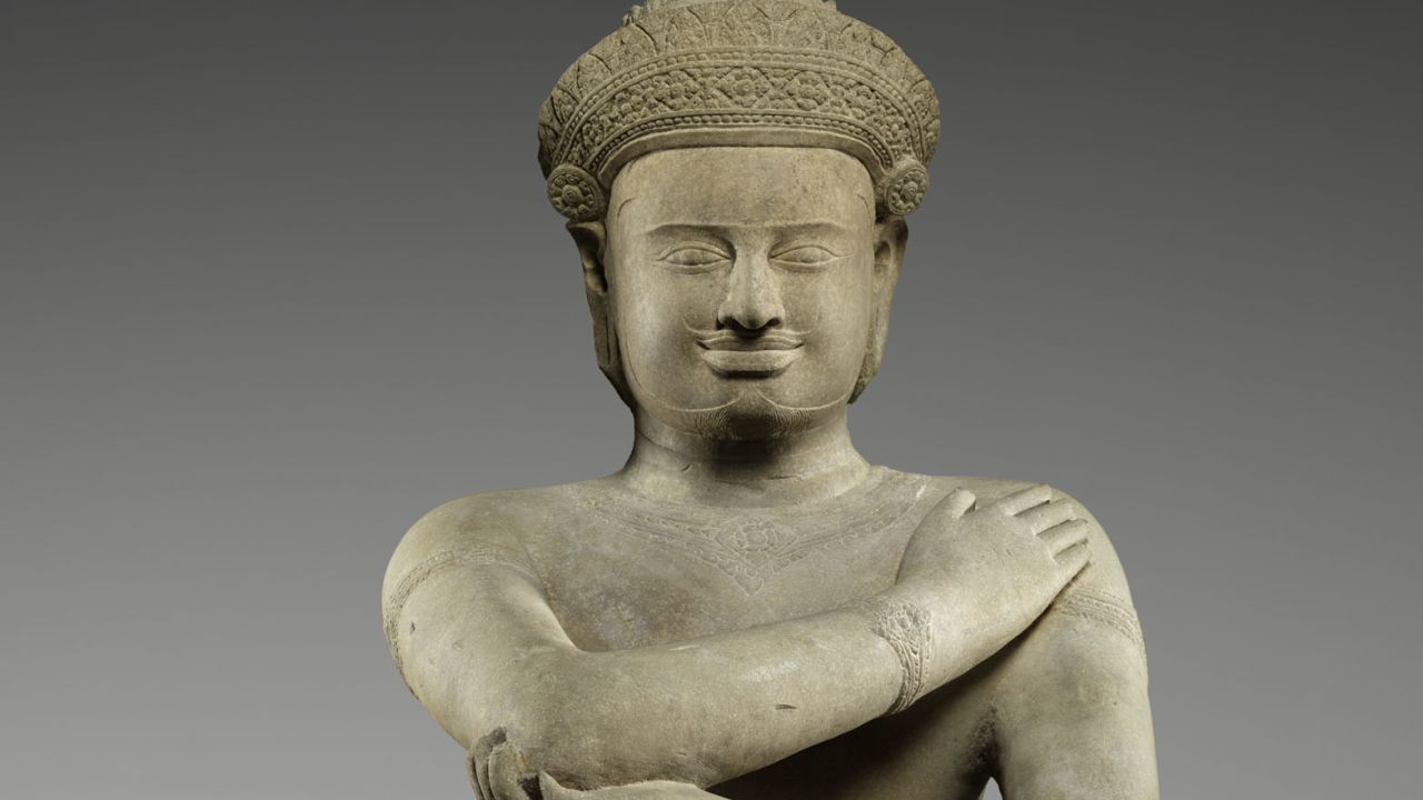 This kneeling figure at the Metropolitan Museum of Art was estimated to have been carved around  921 to 945.