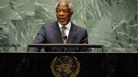 Kofi Annan addresses the U.N. General Assembly on the situation in the Syria on June 7 in New York.