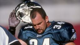 Philadelphia Eagles fullback Kevin Turner, who now suffers from Lou Gehrig's disease, looks on during a game against the Arizona Cardinals in 1998.