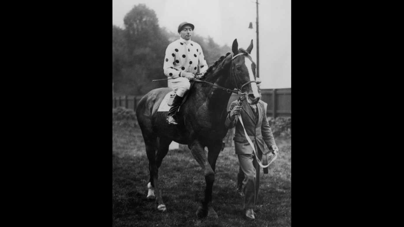 Jockey Pat Beasley rides Omaha in 1936. The horse won the Triple Crown in 1935.