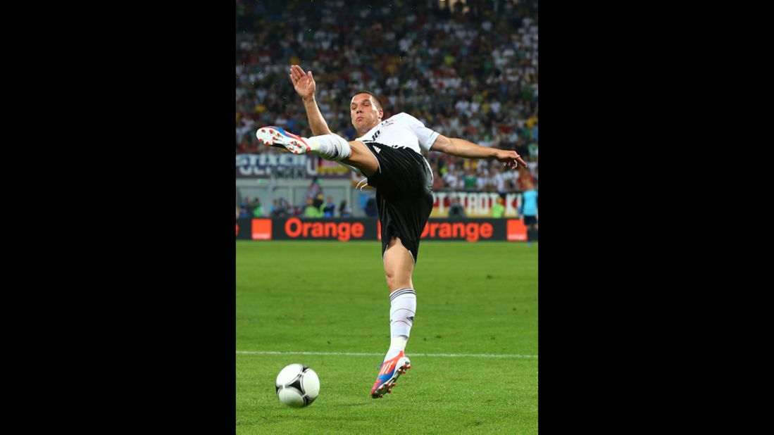 Lukas Podolski of Germany in action during the Germany-Portugal match.