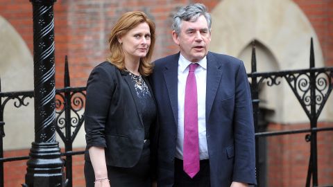 Former Prime Minister Gordon Brown and his wife Sarah Brown attend The Leveson Inquiry on June 11, 2012 in London.