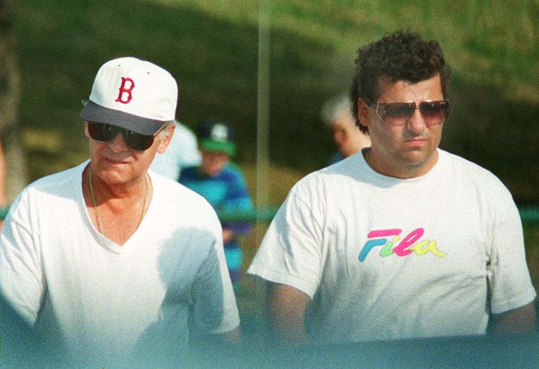  Whitey Bulger (left) and Kevin Weeks on a walk around Castle Island. 