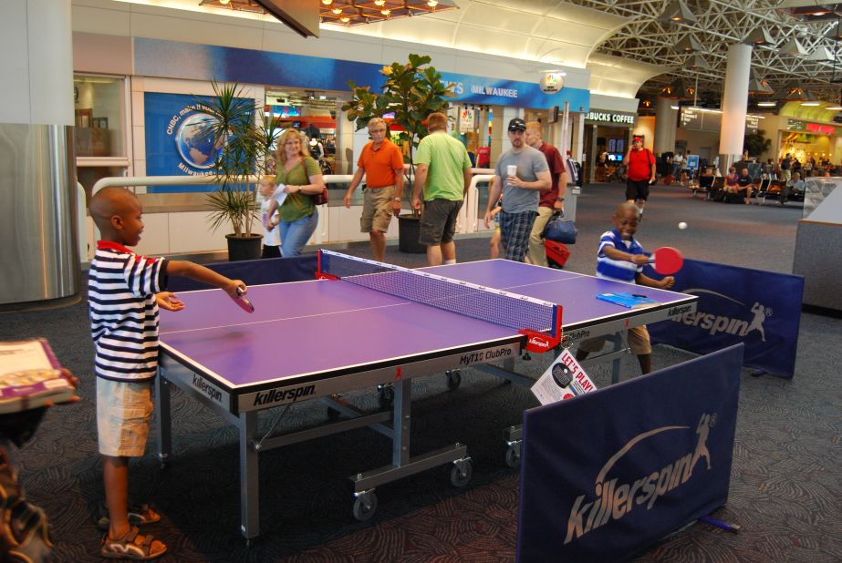 It¹s game on at Milwaukee's Mitchell Airport, where a ping pong table installed last summer as part of a special event has been so popular that they decided to make it a permanent fixture.