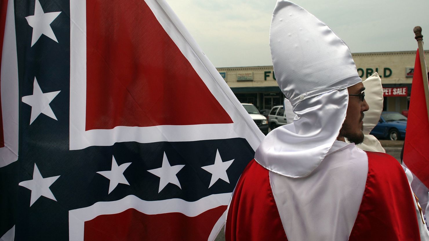 Members of the Fraternal White Knights of the Ku Klux Klan in Pulaski, Tennessee, in 2009.