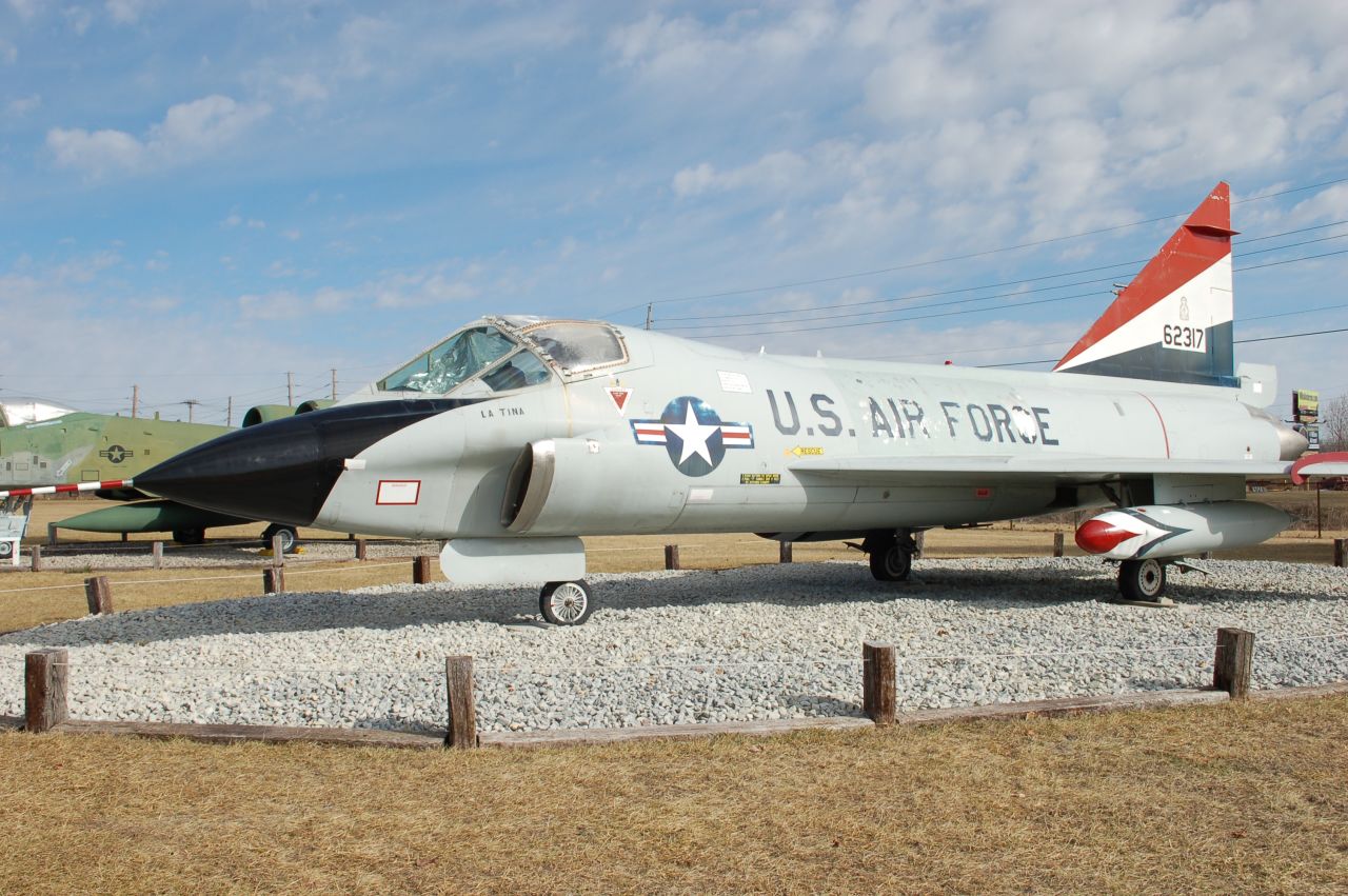 This rare, two-seat TF-102A Delta Dagger was flown by a young George W. Bush, <a href="http://www.grissomairmuseum.com/?page_id=139" target="_blank" target="_blank">according to Grissom Air Museum</a>. This model could reach a top speed of 646 mph -- just under the speed of sound.