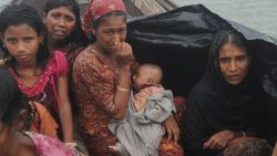 Rohingya Muslims, trying to cross into Bangladesh to escape sectarian violence in Myanmar, June 13, 2012.