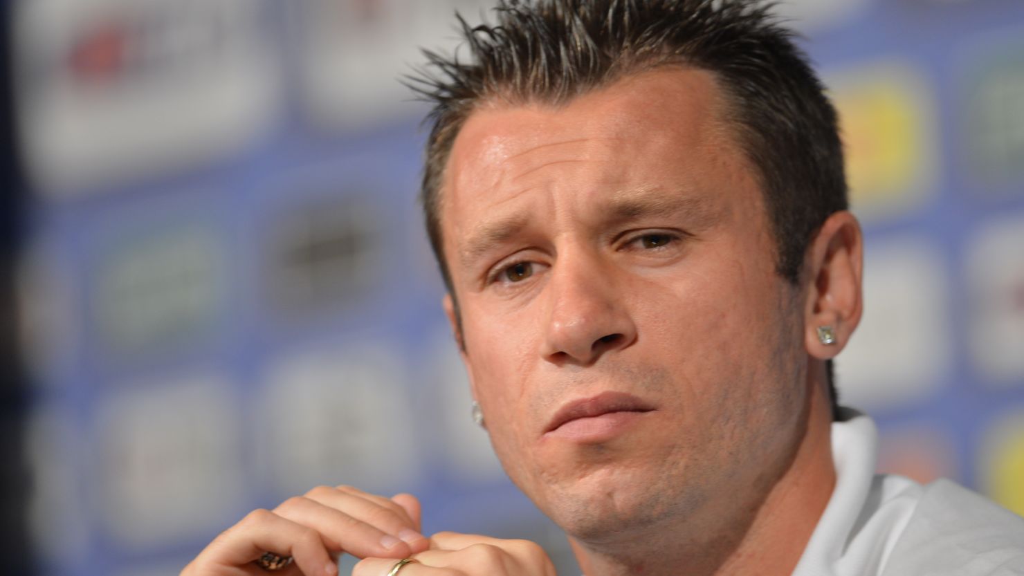 Italy forward Antonio Cassano during a Euro 2012 press conference in Krakow