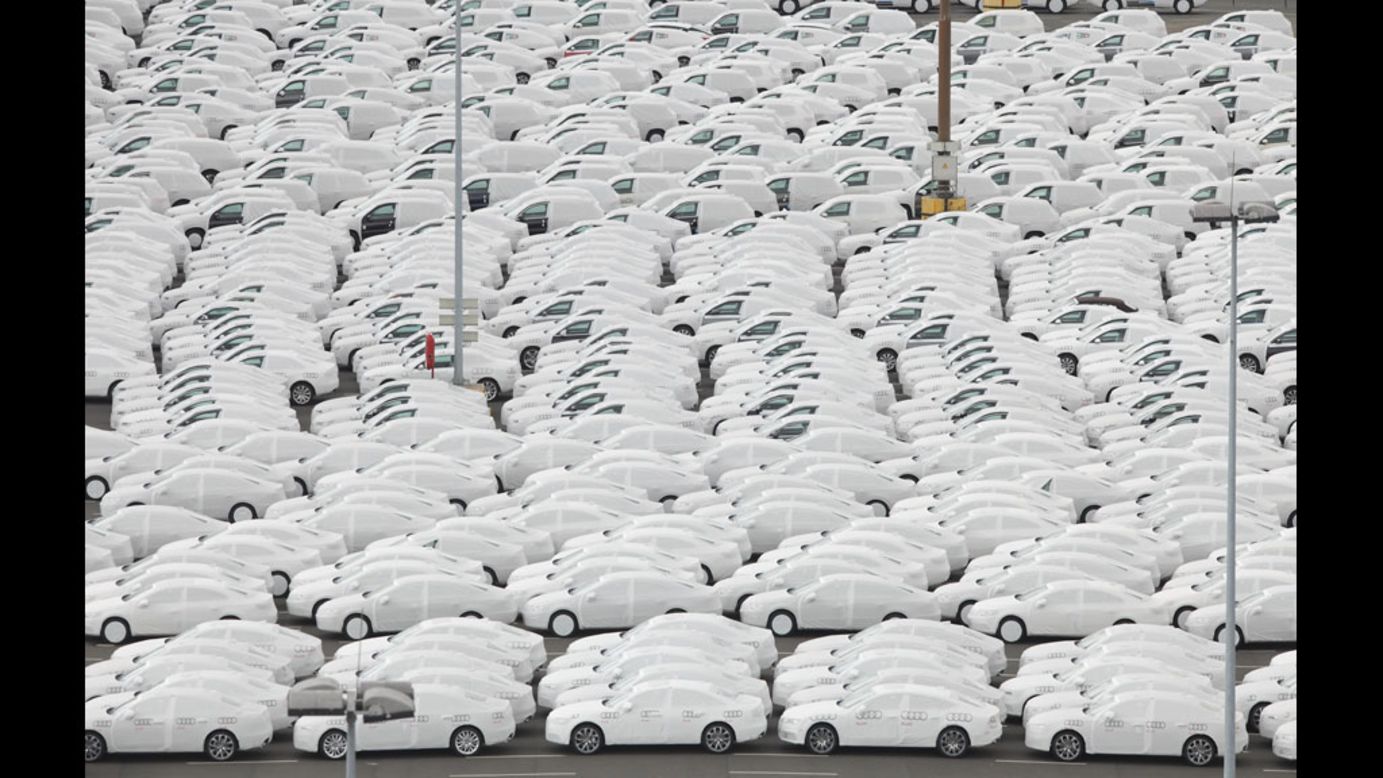 Audi and Volkswagen cars destined for export stand in the port of Emden, Germany, on Wednesday. Volkswagen reported a 9.4% increase in car deliveries in the first five months of 2012.
