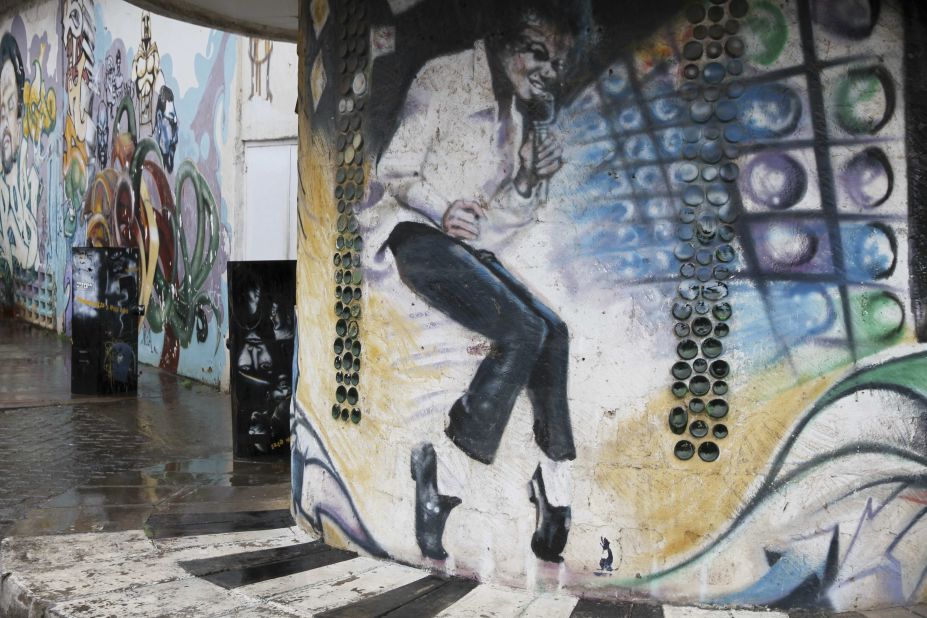 Before the group turned to political art their work including entertainment figures like Michael Jackson.