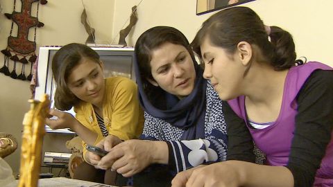 Fawzia Koofi spends time with her daughters Shuhra and Shaharzad.