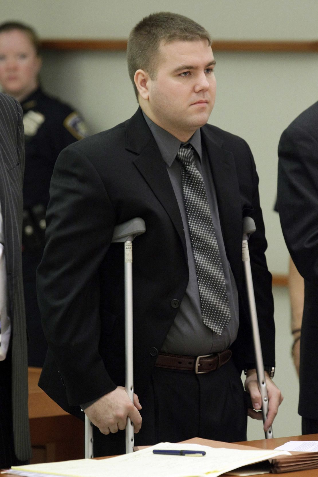 NYPD officer Richard Haste, at his arraignment for the deadly shooting of Graham in 2012.