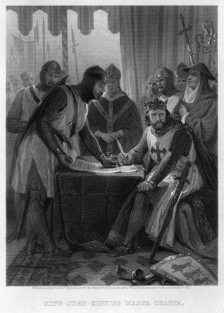 The Magna Carta was essentially a peace treaty between England's King John and a group of barons he had been in dispute with. It established the principle that no one -- including the King -- should be above the law. 