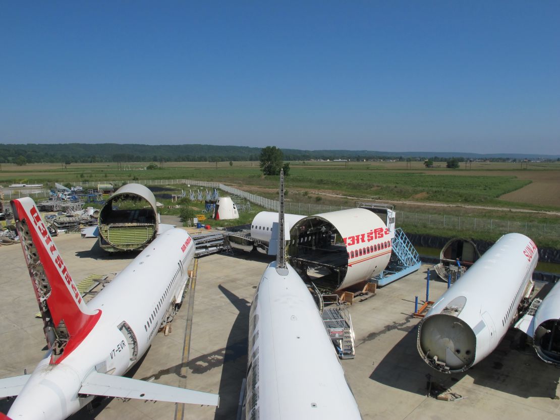 Planes are recycled at Tarmac Aerosave.