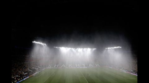 After minutes of playing, torrential rainfall caused the Ukraine vs. France game to be temporarily suspended on Friday. 