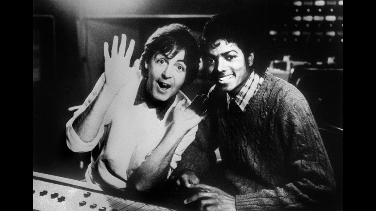 McCartney in the recording studio with Michael Jackson in 1983.
