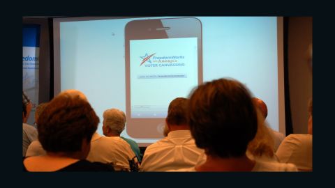 An app to aid in voter canvassing with smartphones  is one of the tools FreedomWorks provides to conservative activists and local tea party groups.